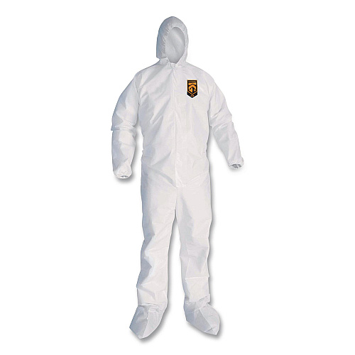 Ansell KleenGuard A30 Coveralls, Medium, White, 25/Carton (46122)