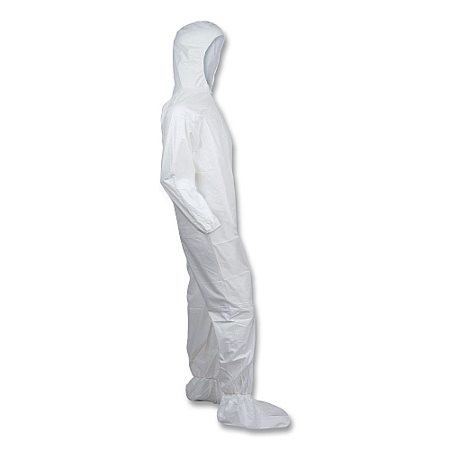Ansell KleenGuard A30 Coveralls, Medium, White, 25/Carton (46122)