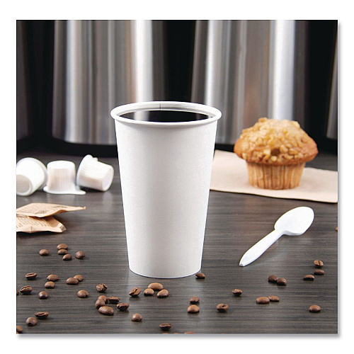 SOLO Paper Hot Cups, 16 oz, White, 50/Pack (316WPK)