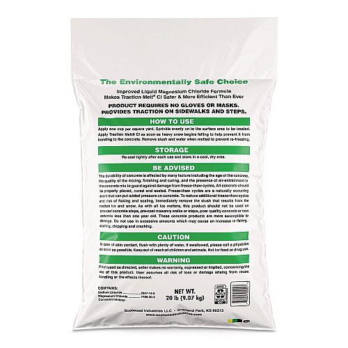 Scotwood Industries Traction Melt CI Ice and Snow Melter, 20 lb Bag, 120/Pallet (20BTMPLT)