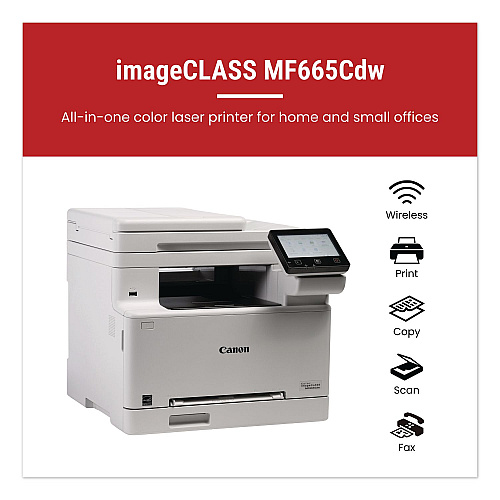 Canon imageCLASS MF665Cdw Wireless Multifunction Laser Printer, Copy/Fax/Print/Scan (6928C005)