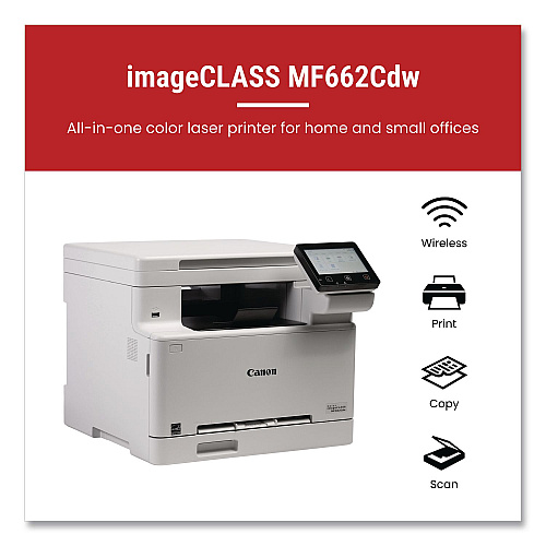 Canon imageCLASS MF662Cdw Wireless Multifunction Laser Printer, Copy/Print/Scan (6928C016)