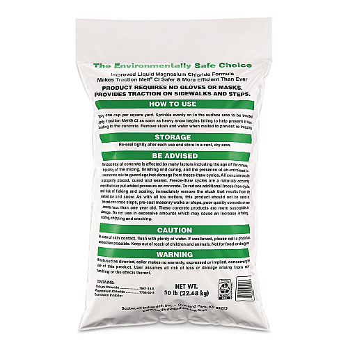 Scotwood Industries Traction Melt CI Ice and Snow Melter, 50 lb Bag, 50/Pallet (SWO50BTMPLT)