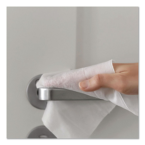 Carlisle WipesPlus Disinfecting Surface Wipes, 1-Ply, 7 x 8, Lemon Scent, White (37701EA)