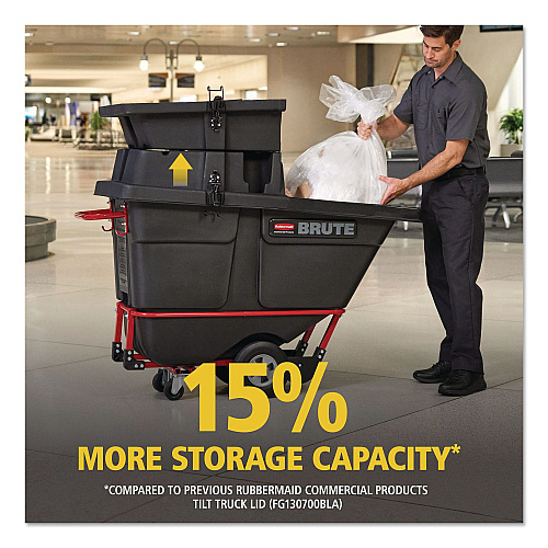 Rubbermaid Commercial BRUTE Rotomolded Tilt Truck Lid, 28.85 x 57.10 x 9.7, Black (2221456)