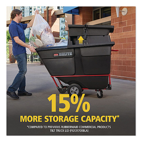Rubbermaid Commercial BRUTE Rotomolded Tilt Truck Lid, 35.01 x 70.7 x 9.5, Black (2221457)