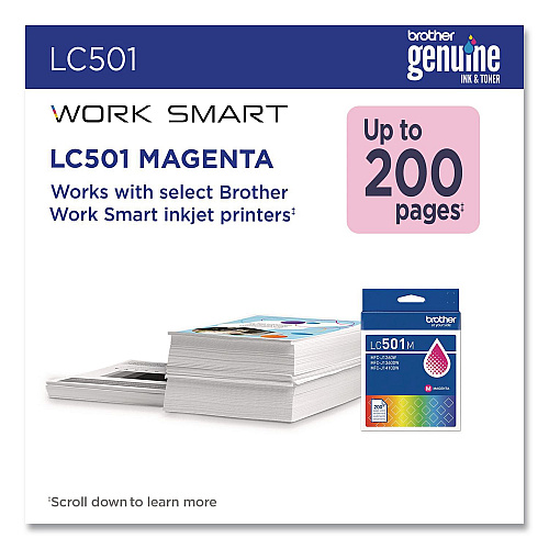 Brother LC501MS Ink, 200 Page-Yield, Magenta