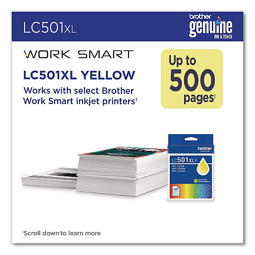 Brother LC501XLYS High-Yield Ink, 500 Page-Yield, Yellow