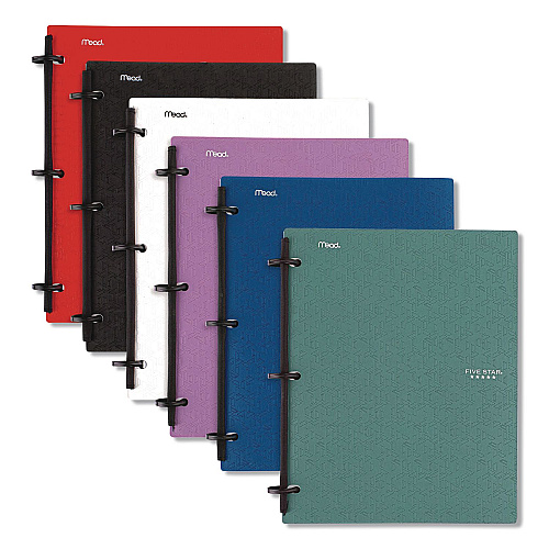 Five Star FLEX Notebinder, 1/2" TechLock Rings, 1-Subject, Medium/College Rule, Randomly Assorted Cover Colors, (80) 11 x 8.5 Sheets (08120)