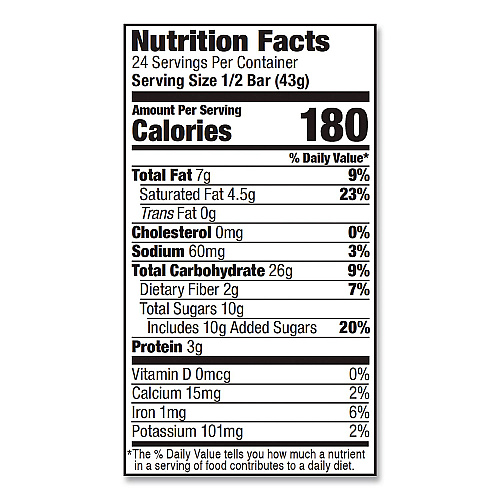 Bobo's Oatmeal Bars, Peanut Butter Chocolate Chip, 3 oz Individually Wrapped, 12/Box (00172)