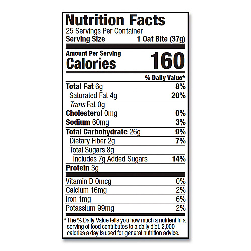 Bobo's Oatmeal Bites, Peanut Butter Chocolate Chip, 1.3 oz Individually Wrapped, 25/Box (00213)