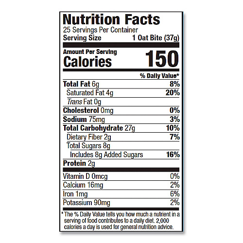 Bobo's Oatmeal Bites, Chocolate Chip, 1.3 oz Individually Wrapped, 25/Box (00214)