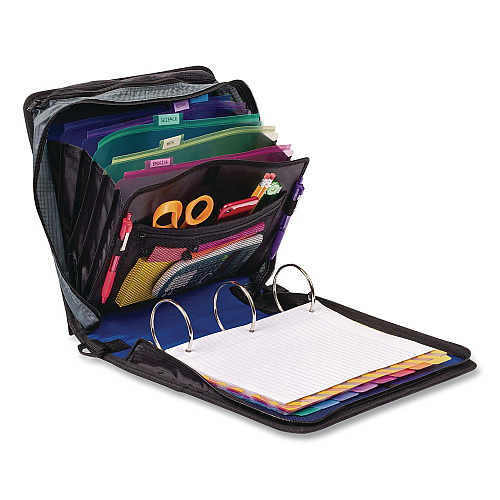 Case it Mighty Zip Tab Binder, 3 Rings, 3" Capacity, 11 x 8.5, Blue (D146BLUE)