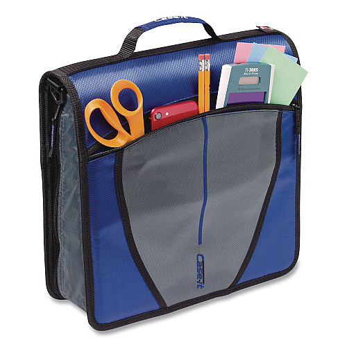 Case it Mighty Zip Tab Binder, 3 Rings, 3" Capacity, 11 x 8.5, Blue (D146BLUE)