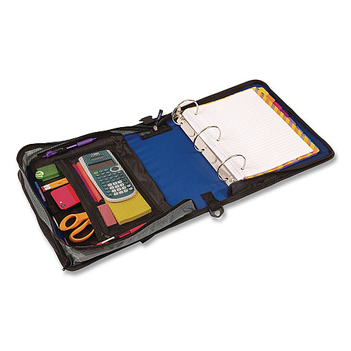 Case it Mighty Zip Tab Binder, 3 Rings, 3" Capacity, 11 x 8.5, Blue (D146BLUE)