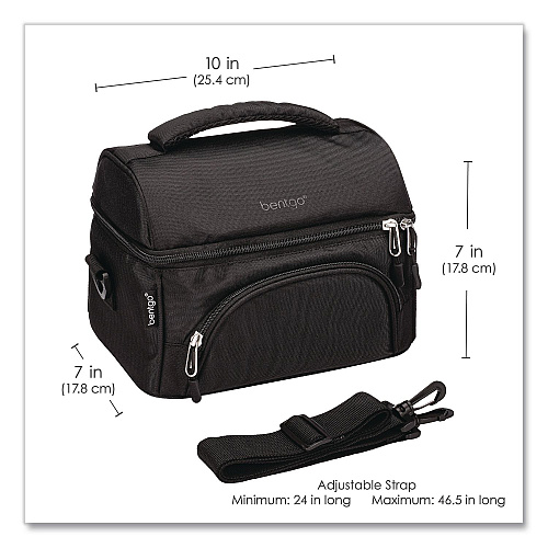bentgo Deluxe Insulated Lunch Bag, 8" x 10" x 7.5", Carbon Black (BG2CB)