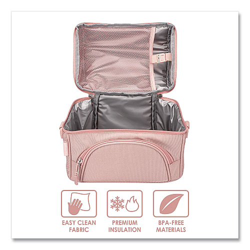 bentgo Deluxe Insulated Lunch Bag, 8" x 10" x 7.5", Blush Pink (BG2M)