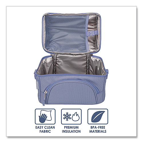 bentgo Deluxe Insulated Lunch Bag, 8" x 10" x 7.5", Slate Blue (BG2S)