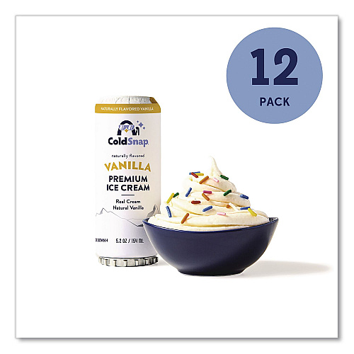 Ice Cream Pod, Vanilla, 5.2 oz Single Serve Pod for ColdSnap Machine, 12/Carton (600038)
