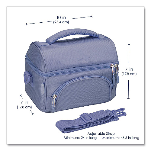 bentgo Deluxe Insulated Lunch Bag, 8" x 10" x 7.5", Slate Blue (BG2S)