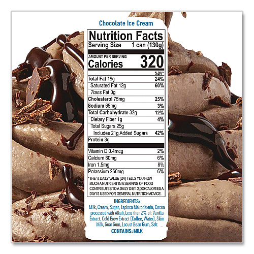 Ice Cream Pod, Chocolate, 5.2 oz Single Serve Pod for ColdSnap Machine, 12/Carton (600039)