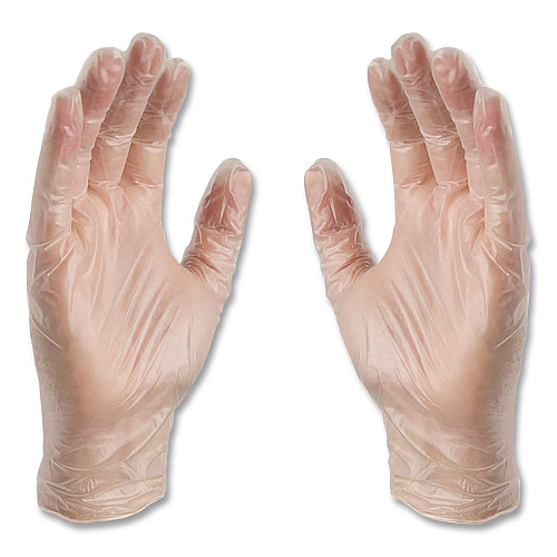 X3 by AMMEX Industrial Vinyl Gloves, Powder-Free, X-Large, 3 mil Thick, 9.5" Long, Clear, 100/Box (GPX348100)