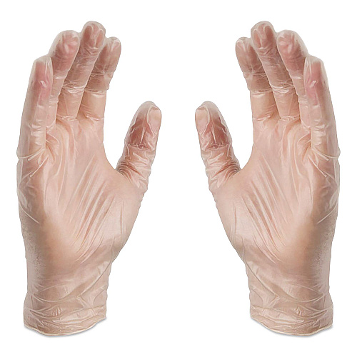 X3 by AMMEX Industrial Vinyl Gloves, Powder-Free, Large, 3 mil Thick, 9.5" Long, Clear, 100/Box (GPX346100)