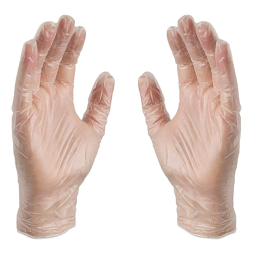 X3 by AMMEX Industrial Vinyl Gloves, Powder-Free, Medium, 3 mil Thick, 9.5" Long, Clear, 100/Box (GPX344100)