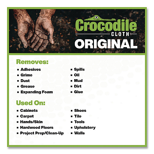 Crocodile Cloth Original Cleaning Cloths, 10 x 15, White, 100/Pack (5900100)