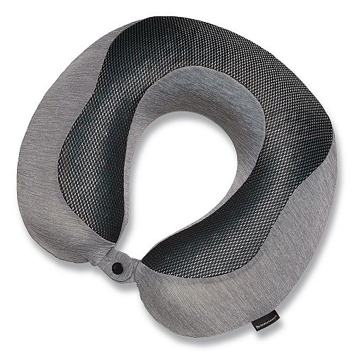 Brookstone U-Shaped Memory Foam Travel Pillow, One Size Fits Most, 12.6 x 3.74 x 12.2, Gray/Black (BNPM0007)