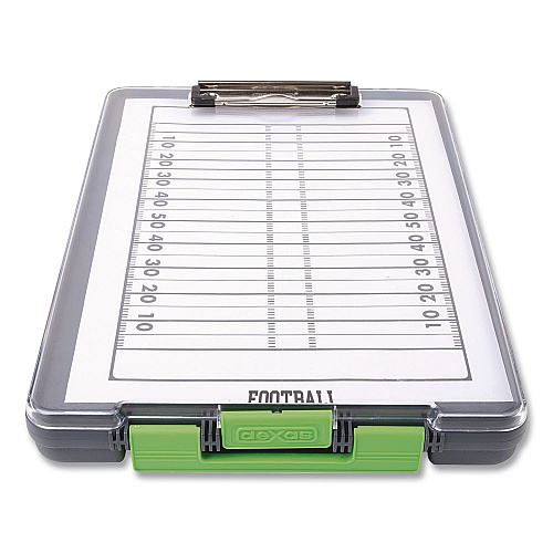 Dexas ClearView Clipcase Storage Clipboard, 0.35" Clip Capacity, Holds 8.87 x 12.25 Sheets, Gray/Green (5717802)