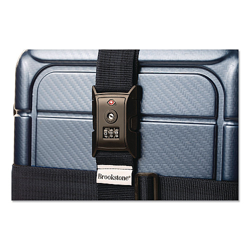 Brookstone Cross Luggage Strap and TSA Combination Lock, Blue (BSLS0001)