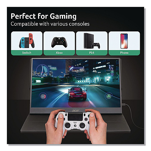 Acer PM161Q FHD LED Portable Business Monitor, 15.6" Widescreen, IPS Panel, 1920 Pixels x 1080 Pixels (PM161QBBMIUU)