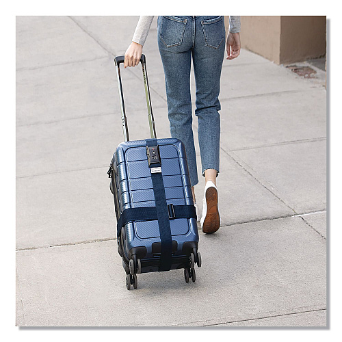 Brookstone Cross Luggage Strap and TSA Combination Lock, Blue (BSLS0001)