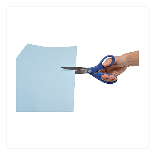 Westcott KleenEarth Rice Husk Scissors, Pointed Tip, 8" Long, Straight Blue/Green Handle, 2/Pack (14882036)