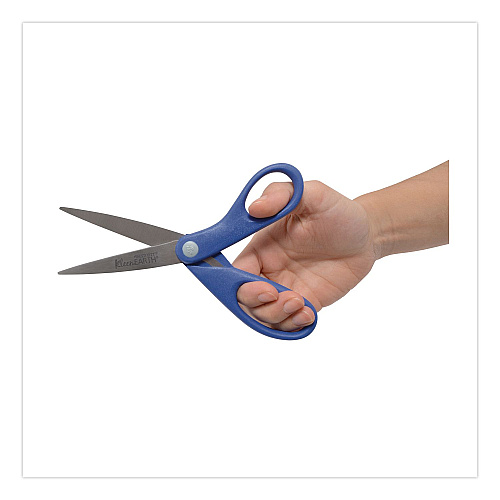 Westcott KleenEarth Rice Husk Scissors, Pointed Tip, 8" Long, Straight Blue/Green Handle, 2/Pack (14882036)