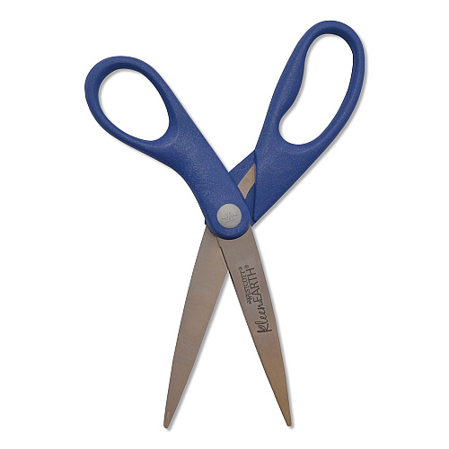 Westcott KleenEarth Rice Husk Scissors, Pointed Tip, 8" Long, Straight Blue/Green Handle, 2/Pack (14882036)