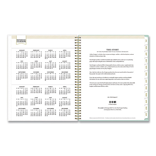 Blue Sky Day Designer Secret Garden Mint Academic Weekly/Monthly Twin-Wire Notes Planner, 11 x 8.5, 12-Month: July 2025 to June 2026 (137896A26)