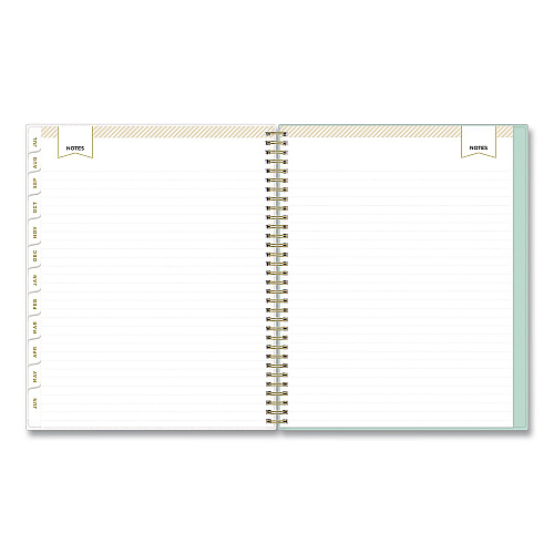 Blue Sky Day Designer Secret Garden Mint Academic Weekly/Monthly Twin-Wire Notes Planner, 11 x 8.5, 12-Month: July 2025 to June 2026 (137896A26)