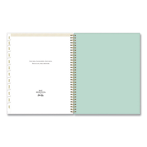 Blue Sky Day Designer Secret Garden Mint Academic Weekly/Monthly Twin-Wire Notes Planner, 11 x 8.5, 12-Month: July 2025 to June 2026 (137896A26)