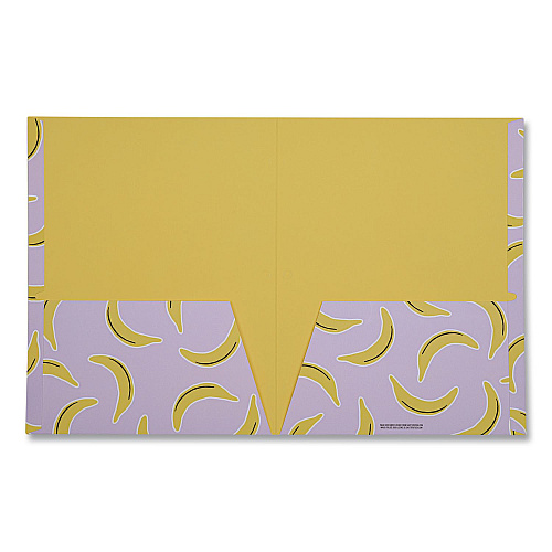 DesignWorks Ink Fruit Themed Laminated Two-Pocket Folder, Randomly Assorted Designs, 3-Hole Punched, 11 x 8.5, Randomly Assorted Colors (TPFA114ST)