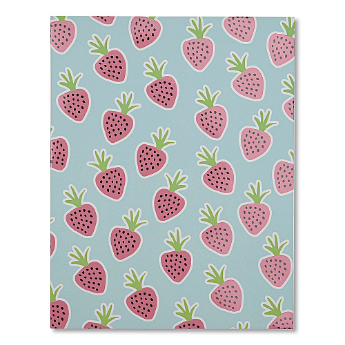DesignWorks Ink Fruit Themed Laminated Two-Pocket Folder, Randomly Assorted Designs, 3-Hole Punched, 11 x 8.5, Randomly Assorted Colors (TPFA114ST)