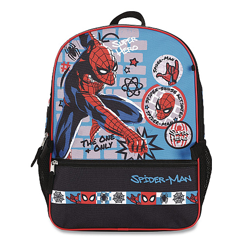Bioworld Spiderman Kids 5-Piece Backpack Set, 16", Multicolor (B1B7XT6USMSB)