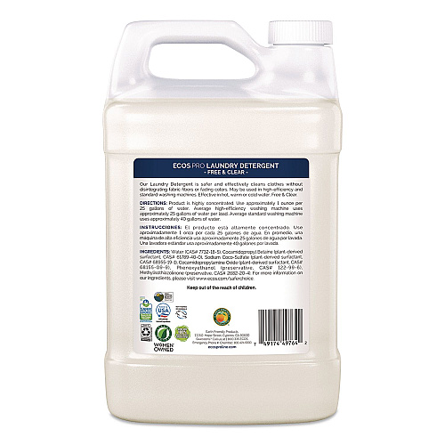 ECOS PRO Free and Clear Laundry Detergent, HE Compatible,128 oz Bottle, 4/Carton (PL976404)