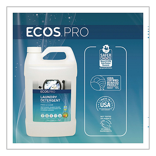 ECOS PRO Free and Clear Laundry Detergent, HE Compatible,128 oz Bottle, 4/Carton (PL976404)