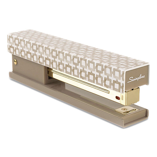 Swingline Leah Bisch Tan-Tile Full Strip Stapler, 20-Sheet Capacity, Tan/Gold/White (S700035)