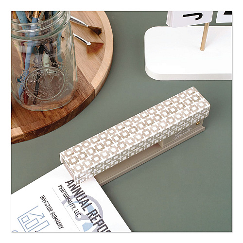 Swingline Leah Bisch Tan-Tile Full Strip Stapler, 20-Sheet Capacity, Tan/Gold/White (S700035)