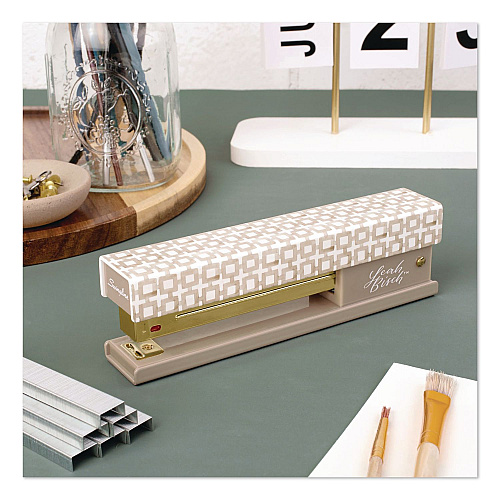 Swingline Leah Bisch Tan-Tile Full Strip Stapler, 20-Sheet Capacity, Tan/Gold/White (S700035)