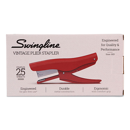 Swingline Vintage Plier Stapler, 25-Sheet Capacity, Rio Red (S701059)