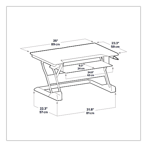 Ergotron WorkFit-T Adjustable Standing Desk Converter, 35" x 23.3" x 5" to 20", Gray/Black (33397085)